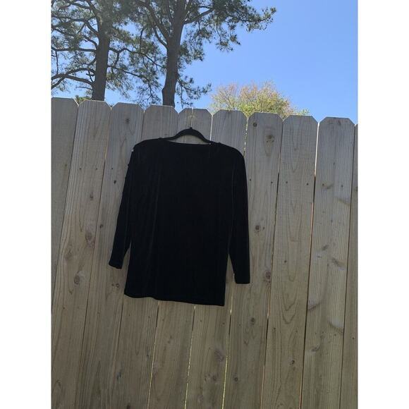 Cable & Gauge Sz Medium Velvet Slit Sleeve Pullover black diamond goth cute - Picture 8 of 8